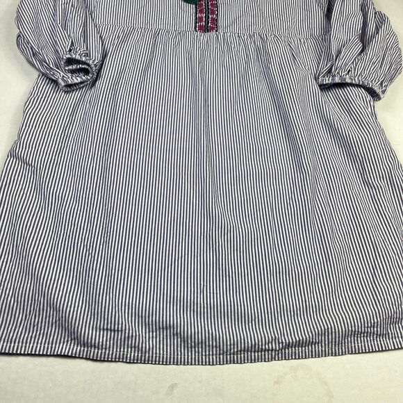 Tommy Bahama Womens Salina Poplin Shirt Dress Striped Embroidered Preppy SMALL - Picture 2 of 10